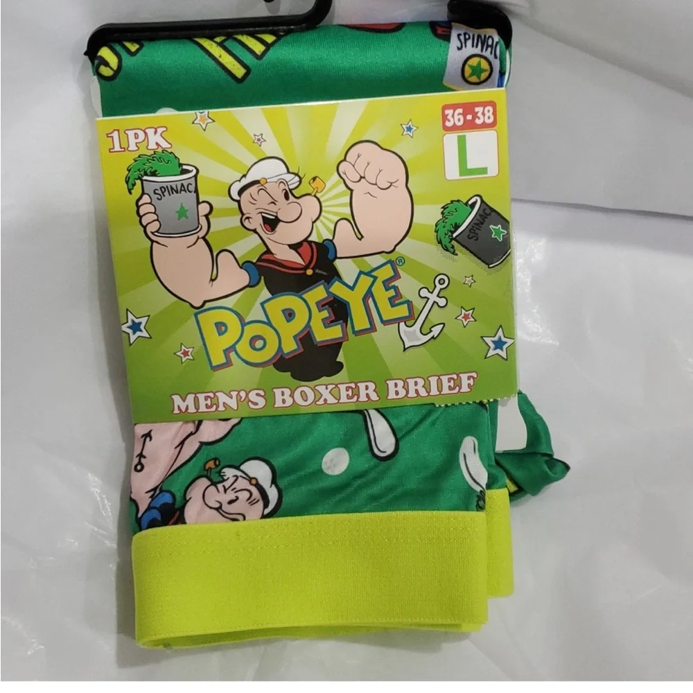 Pair of Popeye mens green boxer briefs size‎ large 36-38 brand new